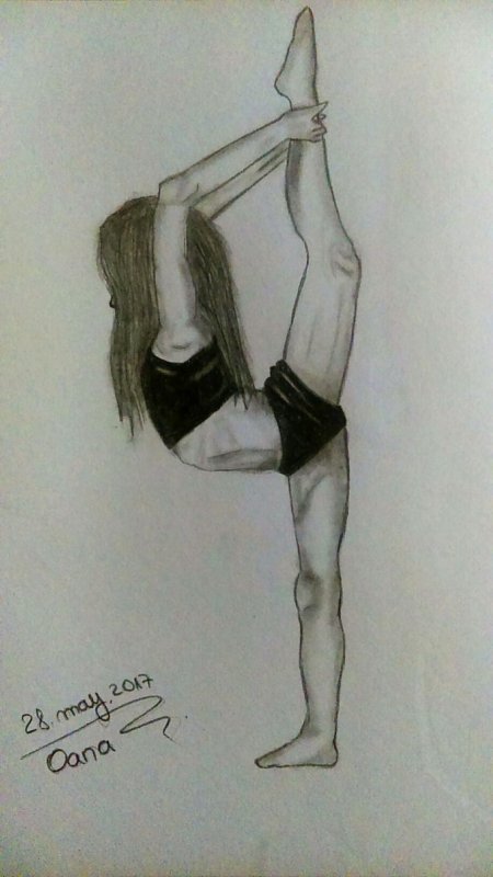 Гимнастка рисунок карандашом