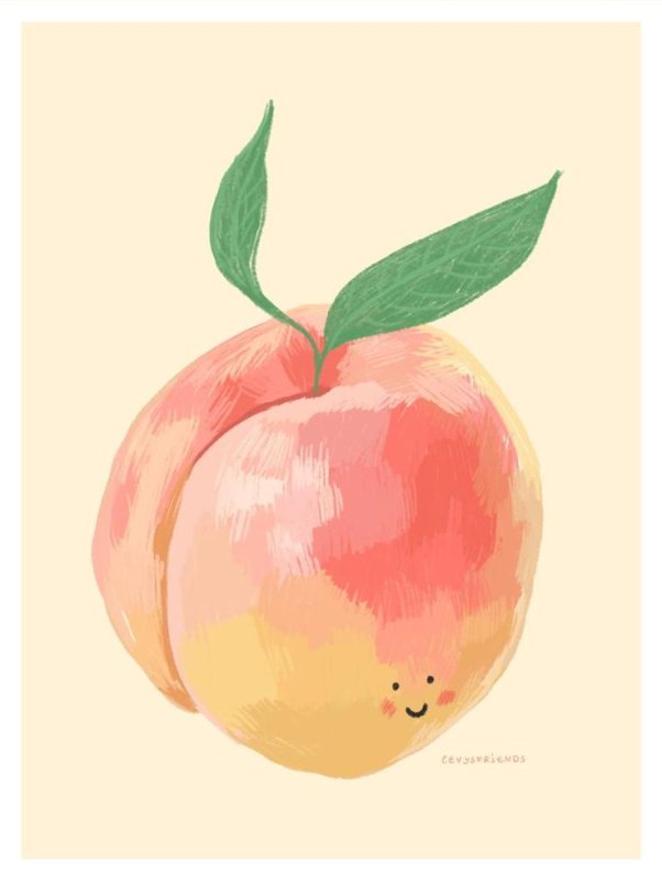 персик рисунок карандашом