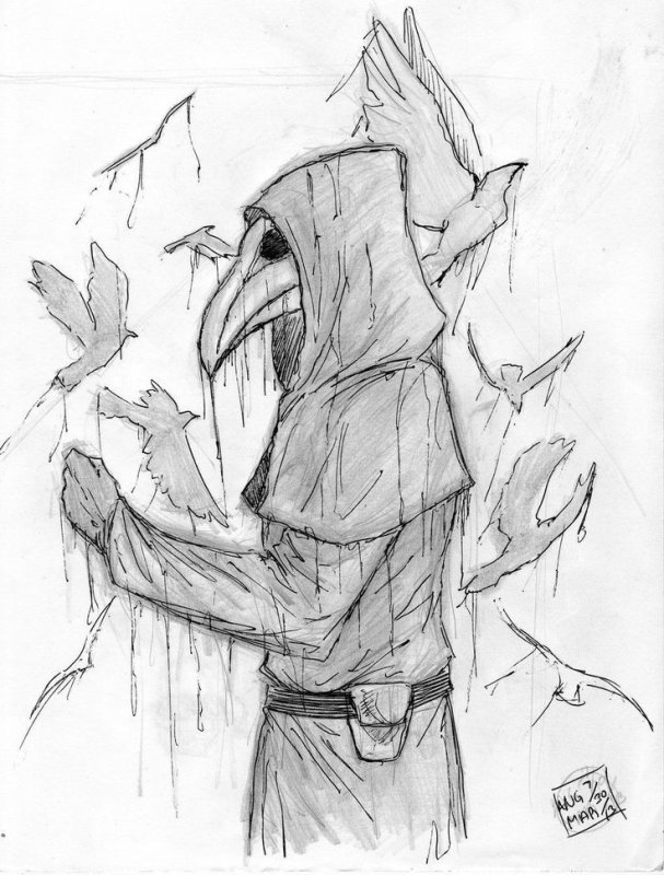 Чумной доктор SCP 049 карандашом