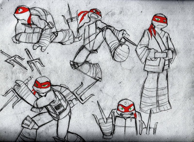 TMNT 2012 скетчи Леонардо