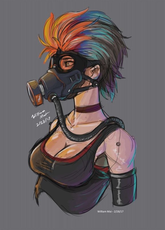 Противогаз Cyberpunk арт