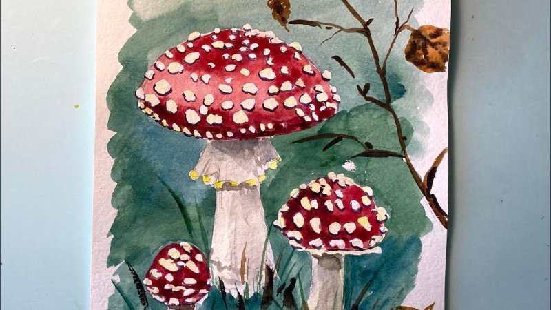 Рисование мухомор
