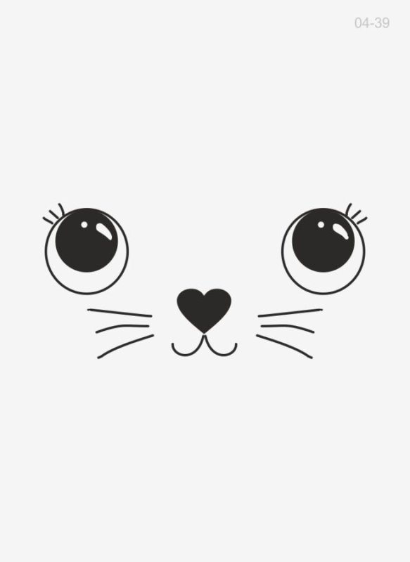 Милая мордочка котика рисунок