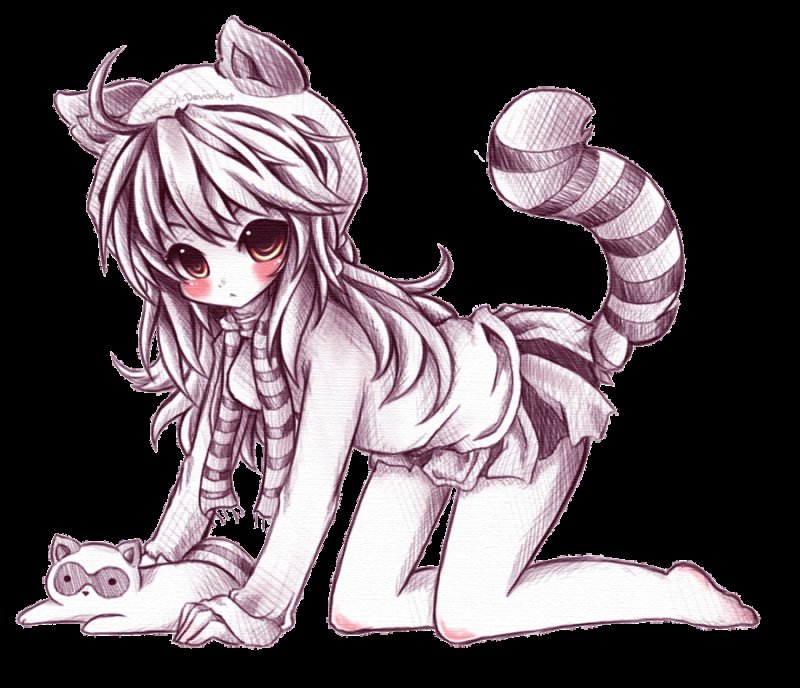 Аниме животные для срисовки