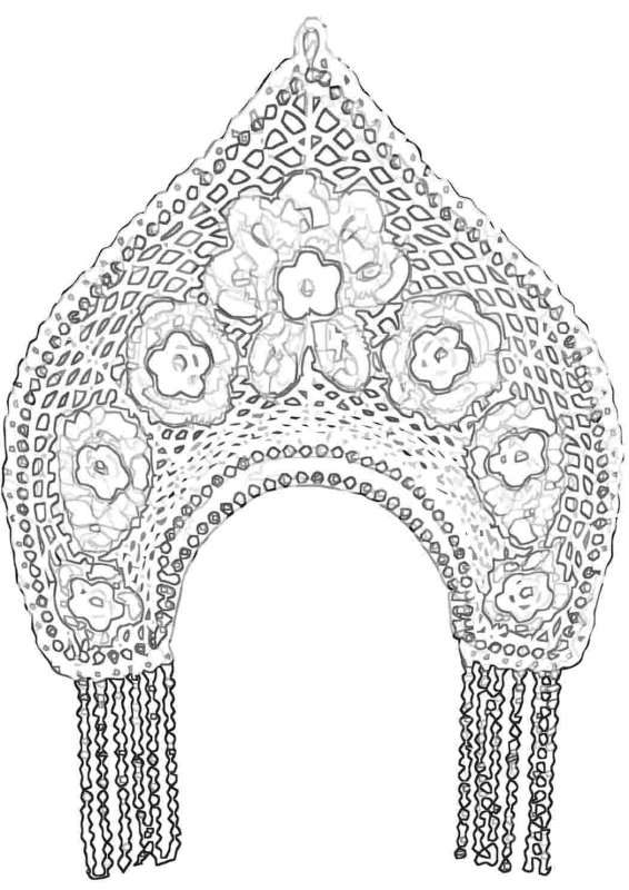 Кокошник древней Руси рисунок