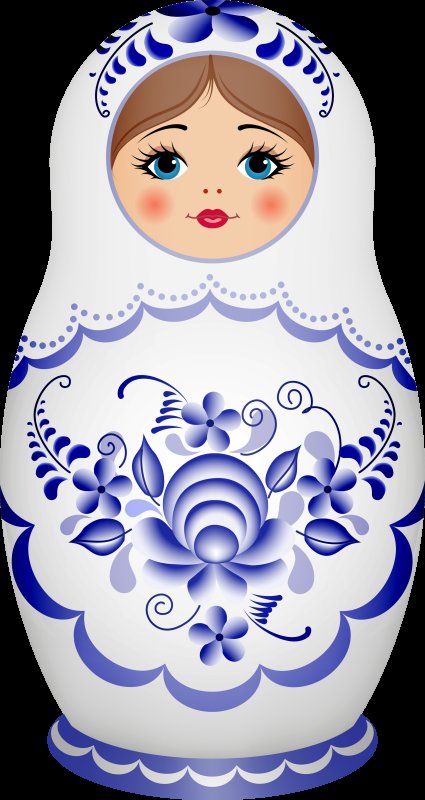 Матрешка Гжель вектор