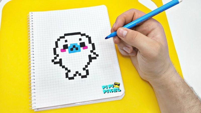 Кавайные рисунки поиклеточкам