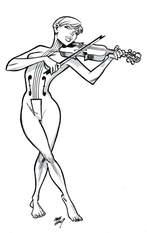 Поза скрипача для рисования