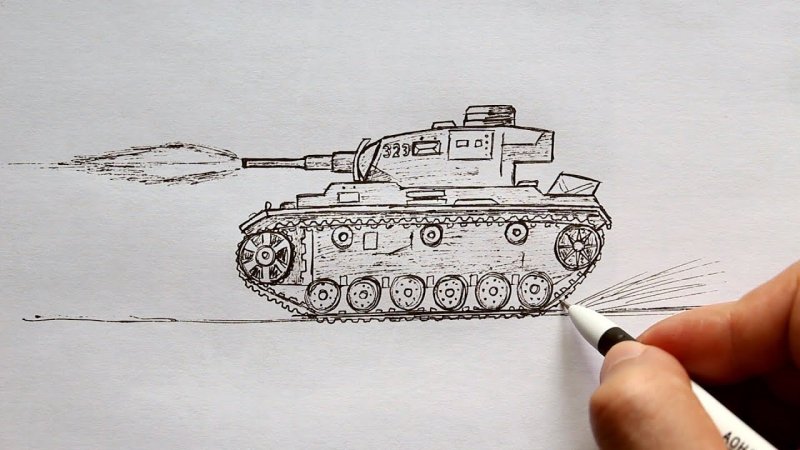 Танк карандашом