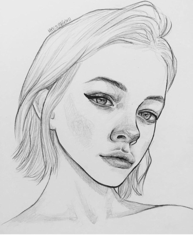 Лицо девушки рисунок