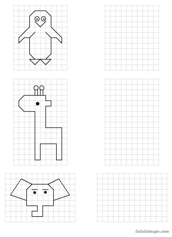 Рисунки по клеточкам длямдетей