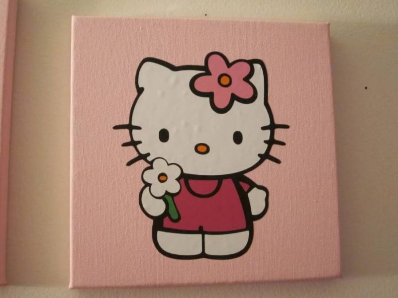 Рисунки на холсте hello Kitty