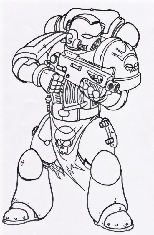 Раскраска Космодесанта Warhammer 40000