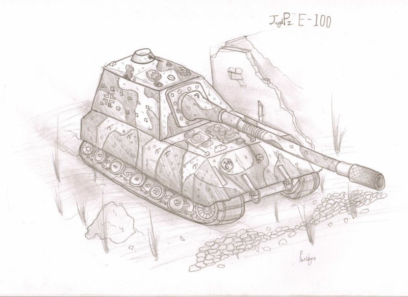 Танк из игры World of Tanks рисунок