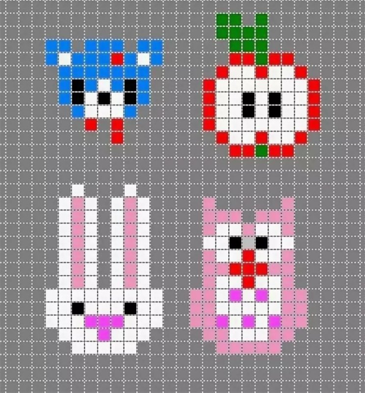 рисунки по клеточкам маленькие