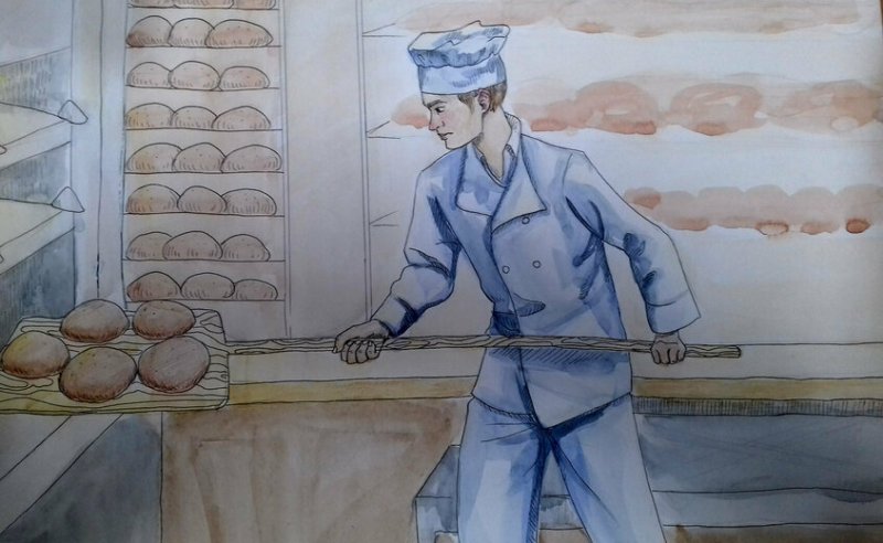 Мама пекарь рисунок
