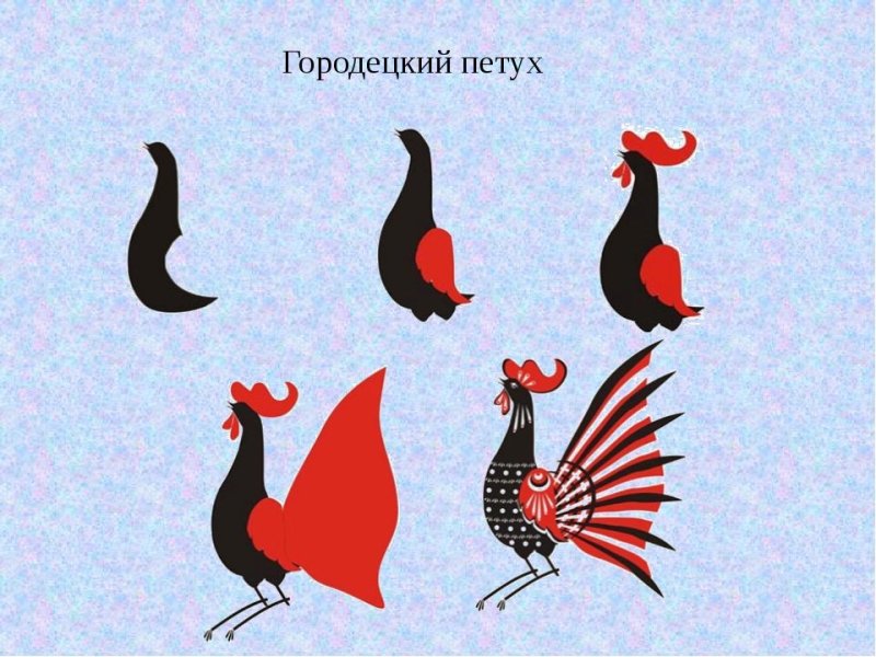 Городецкая роспись фазан