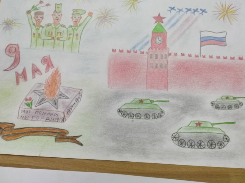 Рисунок на тему парад Победы