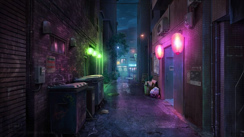 Найт Сити Cyberpunk переулок