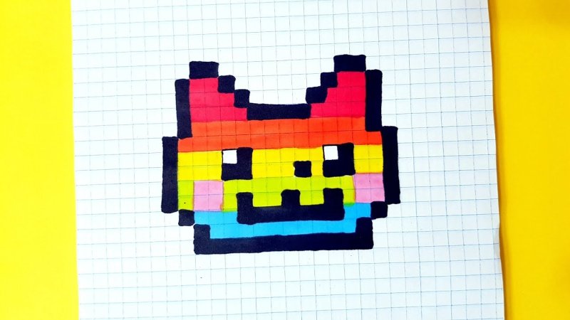 Рисунки по клеткам радужные