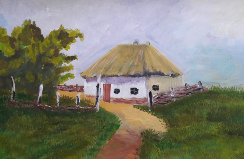 картины украинская хата олег пятин
