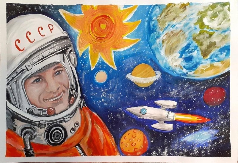 День космонавтики рисунки для детей