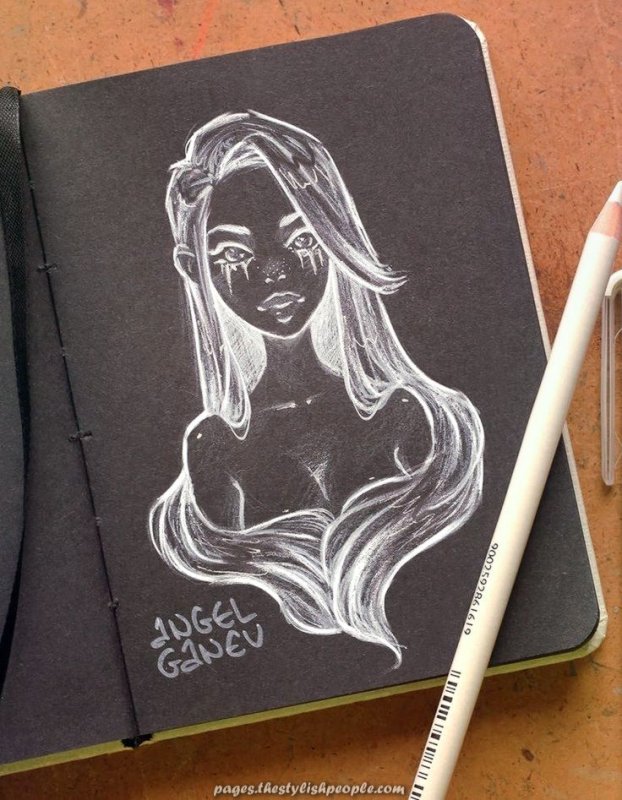 Рисунки для чёрного скетчбука