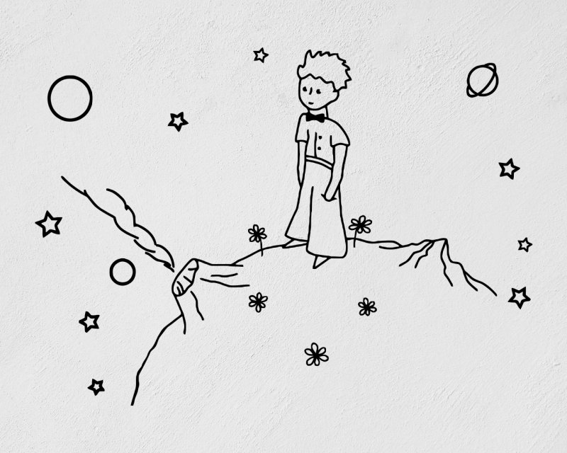 маленький принц иллюстрации черно белые экзюпери