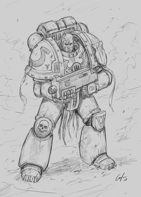 Раскраска Космодесанта Warhammer 40000