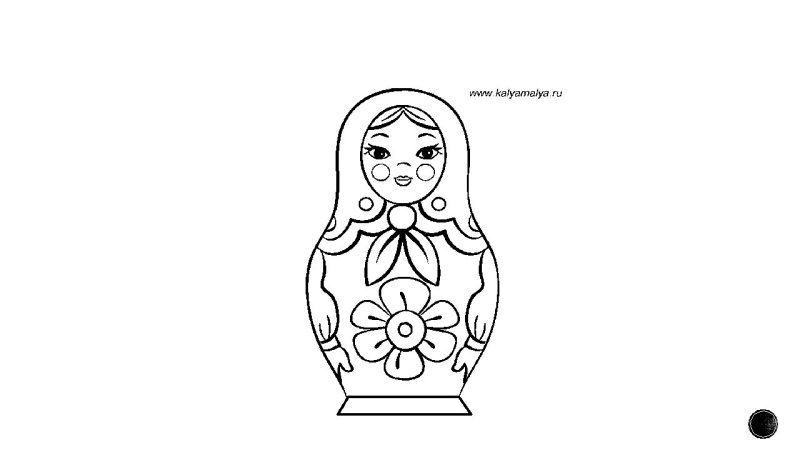 Рисунки матрешки для срисовки