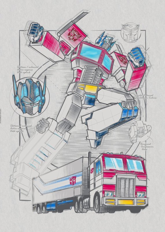 Трансформеры g1 Оптимус чертёж