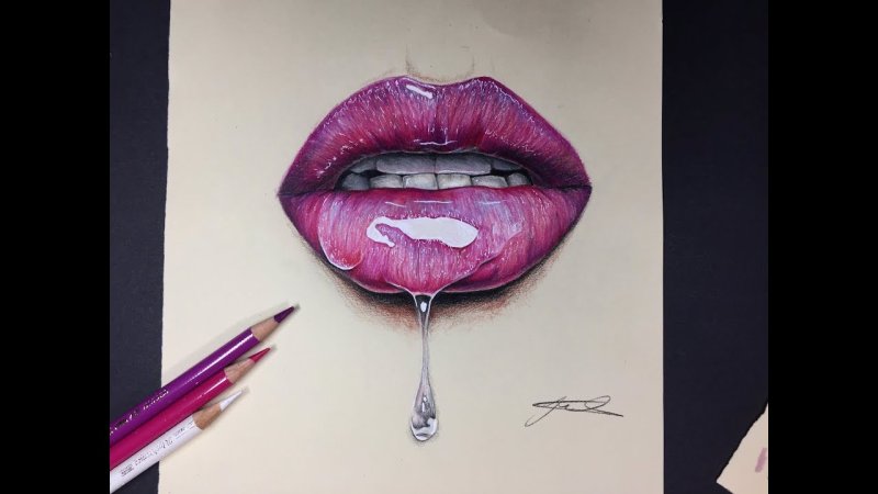 Рисунки для срисовки губы
