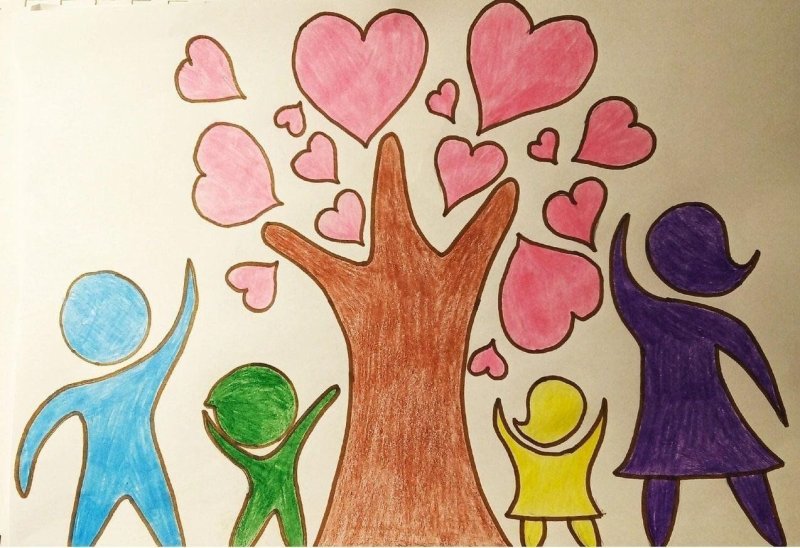 Рисунок на тему моя семь