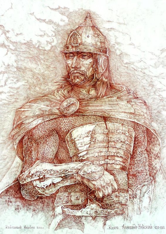 Александр Невский портрет рисунок