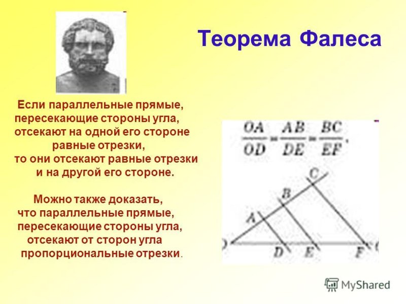 Теорема Фалеса параллельные прямые