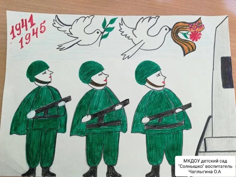 Парад Победы рисунки детей