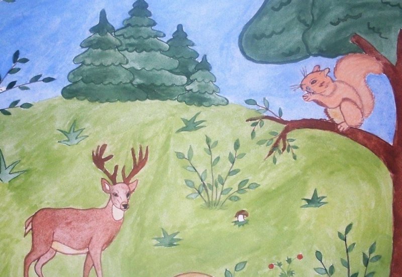 Рисунок на тему лес