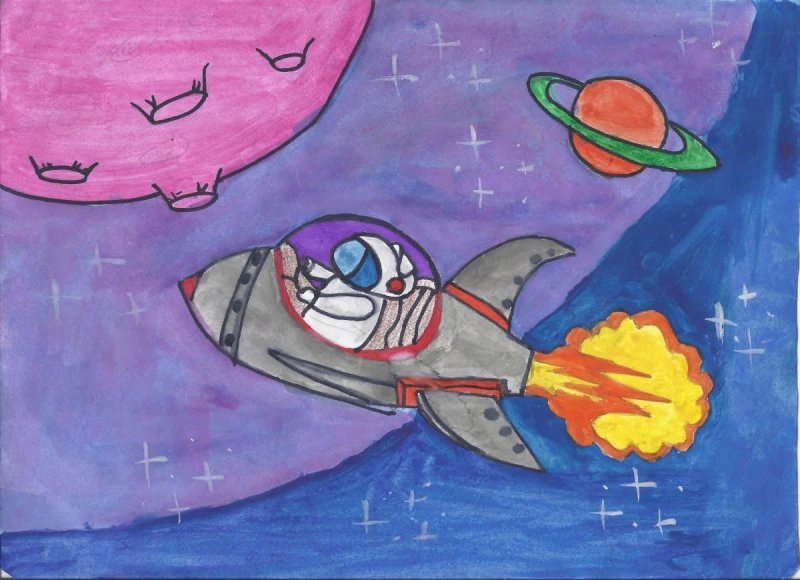 Рисунок ко Дню космонавтики