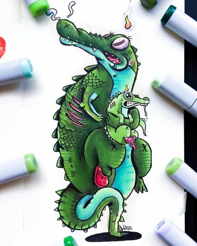 Крокодил арт