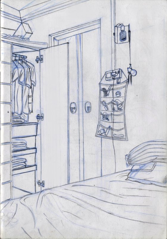 комната карандашом