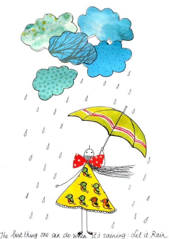 рисунки дождем