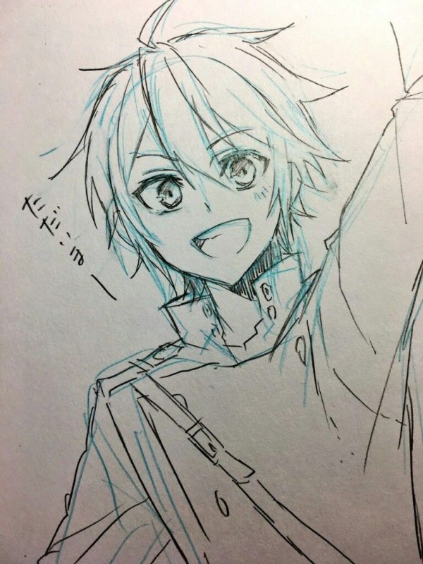 Аниме последний Серафим карандашом