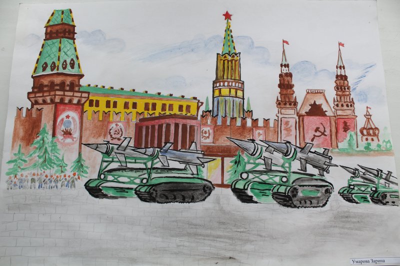 Рисунок на тему парад Победы