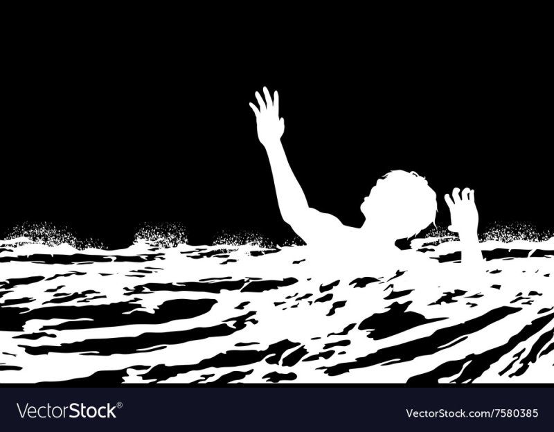 Человек падает в воду