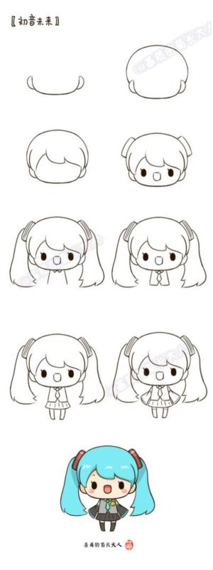 Кавайные рисунки пошагово