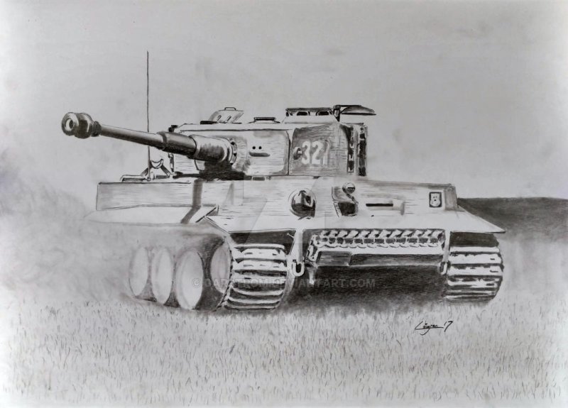 Рисунок танка карандашом