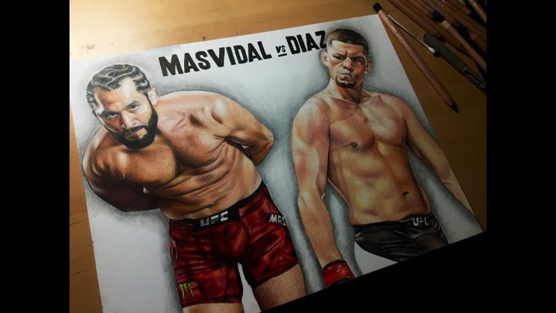 Нейт Диаз рисунок карандашом