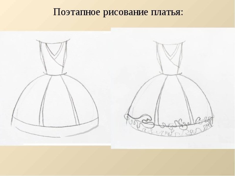 Платье рисунок карандашом