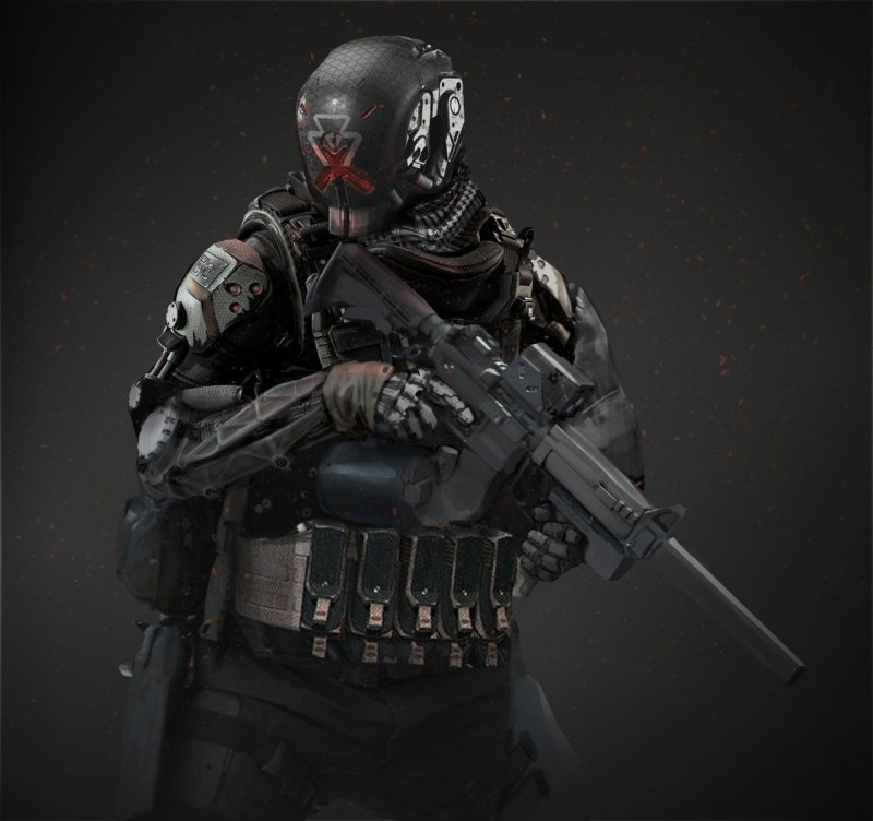 Киберпанк Sci Fi солдаты