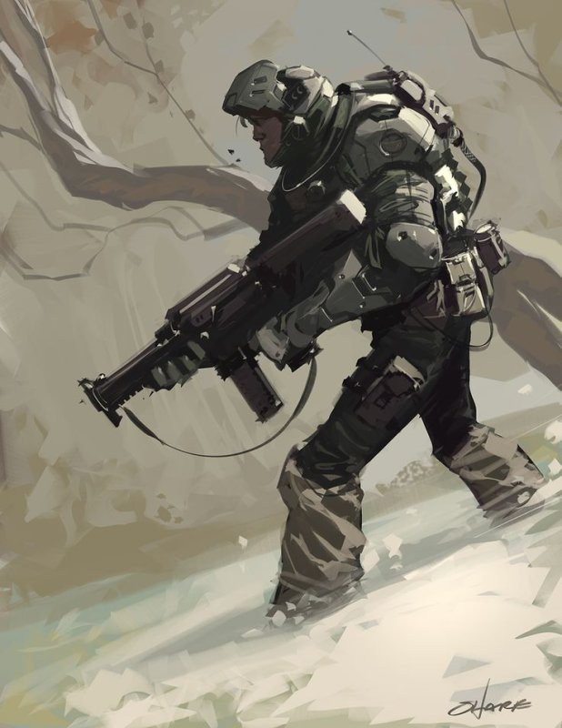Sci Fi солдат Art